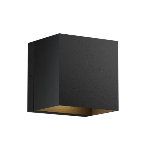 Lindby LED buiten wandlamp Glyn, zwart, metaal, 12cm, IP44