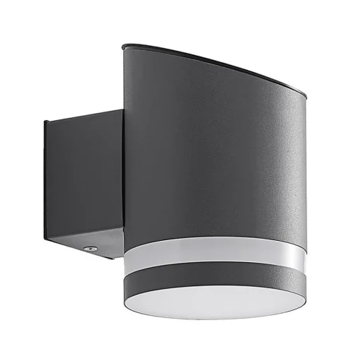 Lindby LED buiten wandlamp Bentlas, antraciet, IP44