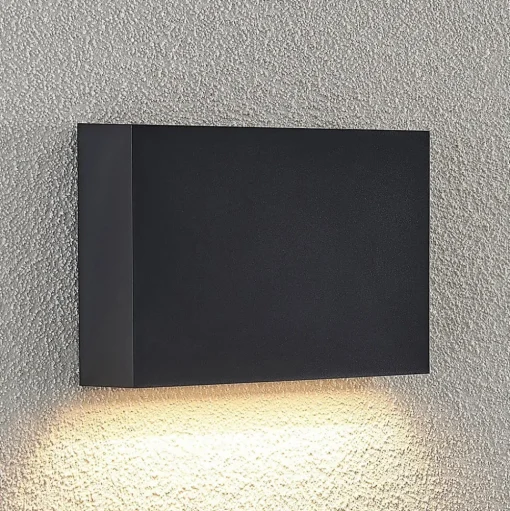 Lindby LED buiten wandlamp Jarte, 20 cm, down, grijs, IP65