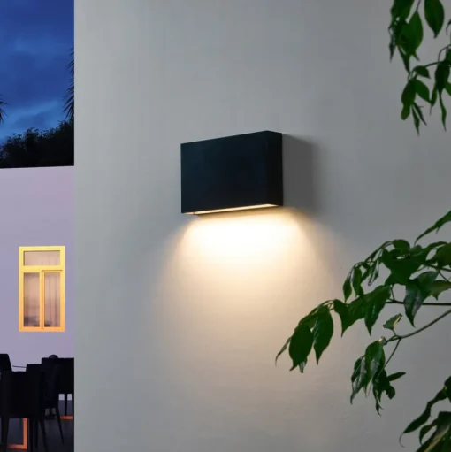 Lindby LED buiten wandlamp Jarte, 20 cm, down, grijs, IP65