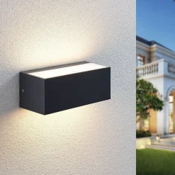 Lindby LED buiten wandlamp Nienke, 23 cm, zeewaterbestendig, IP65