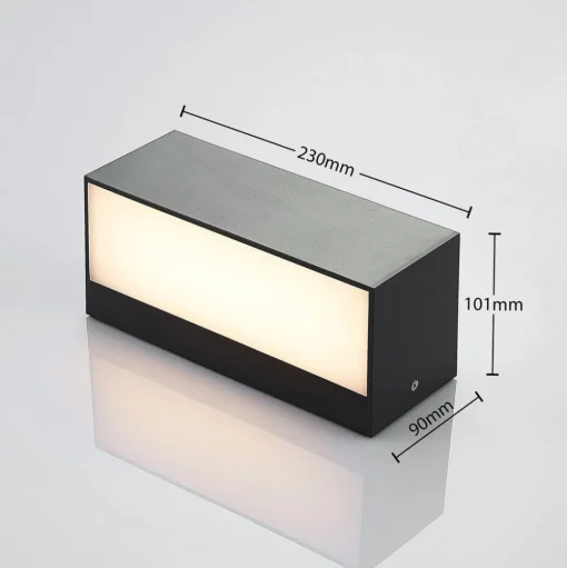 Lindby LED buiten wandlamp Nienke, 23 cm, zeewaterbestendig, IP65