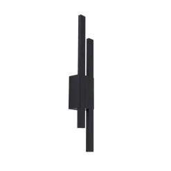 Lindby LED buiten wandlamp Sakari, zwart, aluminium, 59 cm hoog