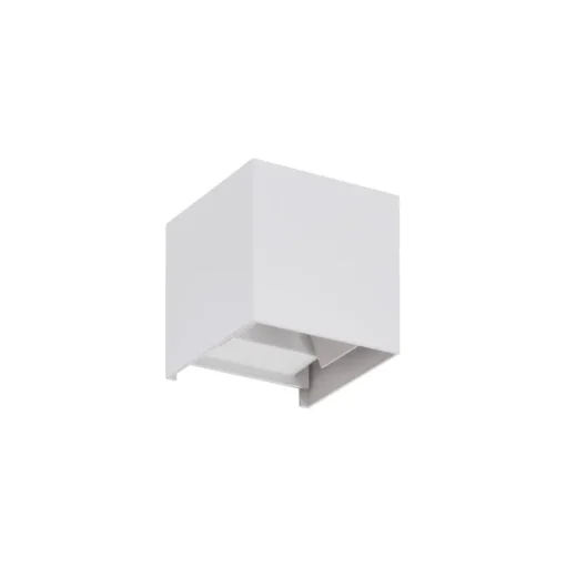 Lindby LED buiten wandlamp Nivar, hoekig, wit, metaal, IP54
