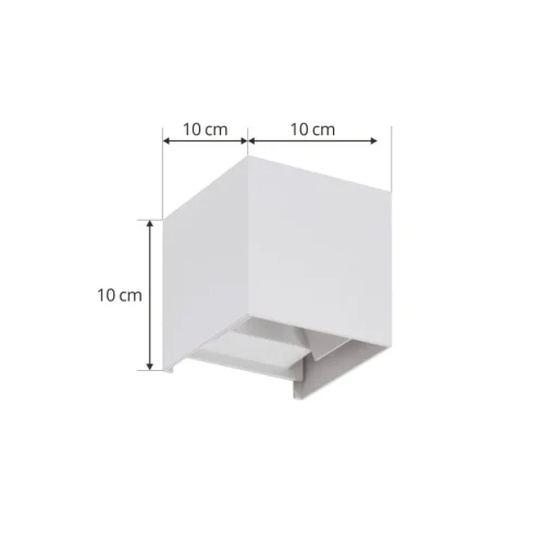 Lindby LED buiten wandlamp Nivar, hoekig, wit, metaal, IP54