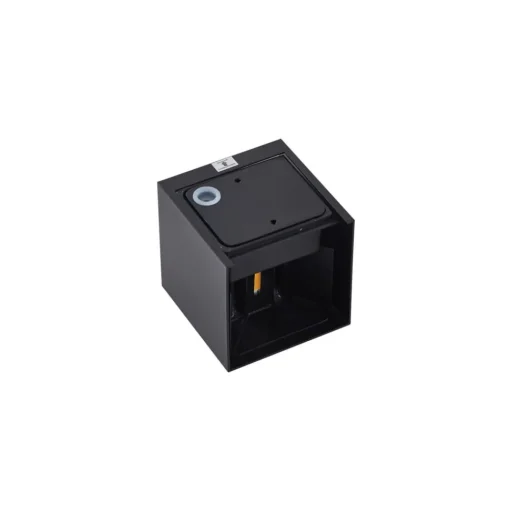 Lindby LED buiten wandlamp Nivar, hoekig, zwart, IP54