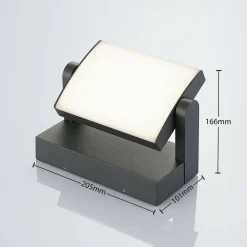 Lindby LED buiten wandlamp Sherin, set van 2, draaibaar