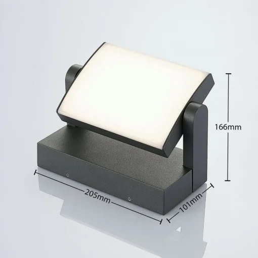 Lindby LED buiten wandlamp Sherin, set van 2, draaibaar
