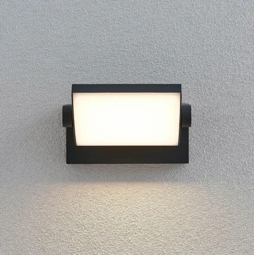 Lindby LED buiten wandlamp Sherin, set van 2, draaibaar