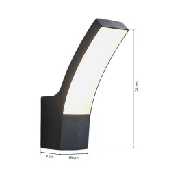 Lindby LED buiten wandlamp Ilvita, antraciet, metaal, IP54