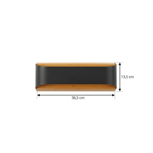 Lindby LED buiten wandlamp Lenore, zwart, metaal, 36,5cm