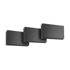 Lindby LED buiten wandlamp Jarte, set van 3, omhoog/omlaag, IP65