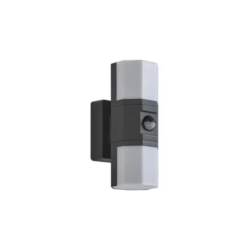 Lindby LED buiten wandlamp Alaric, aluminium, antraciet, sensor