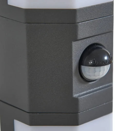 Lindby LED buiten wandlamp Alaric, aluminium, antraciet, sensor