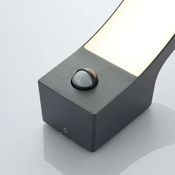Lindby LED buiten wandlamp Ilvita, sensor, antraciet, IP54