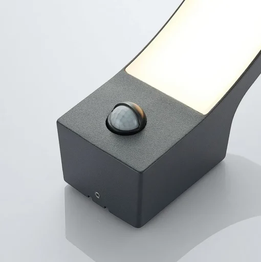 Lindby LED buiten wandlamp Ilvita, sensor, antraciet, IP54