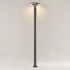 Lindby LED buitenlamp Keily, cirkel, antraciet, metaal