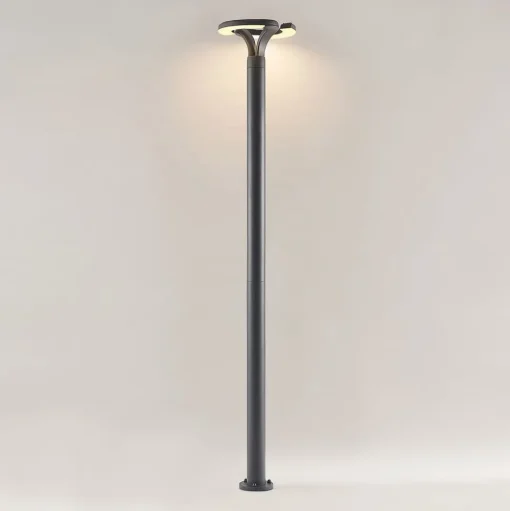 Lindby LED buitenlamp Keily, cirkel, antraciet, metaal