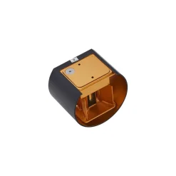 Lindby LED buitenwandlamp Nivar, rond, zwart/goud, IP54
