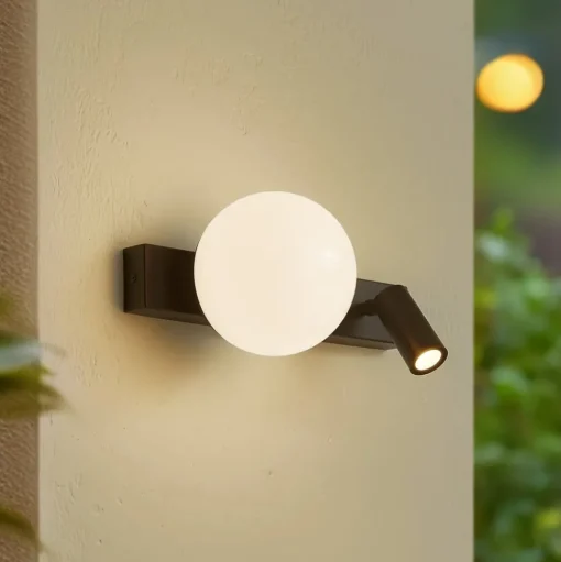 Lindby LED buitenwandlamp Larcie, 2-lamps, sensor
