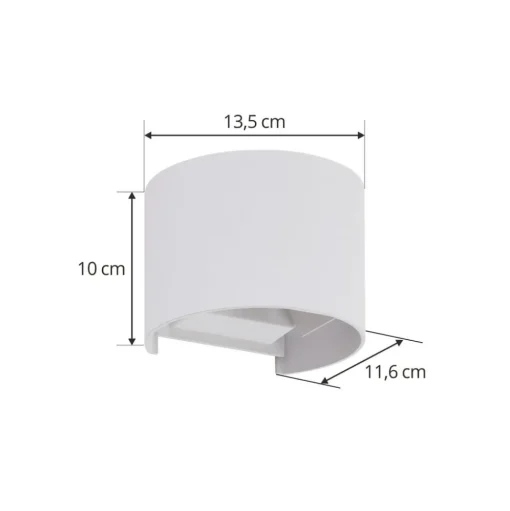 Lindby LED buitenwandlamp Nivar, rond, wit, metaal, IP54