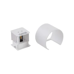Lindby LED buitenwandlamp Nivar, rond, wit, metaal, IP54