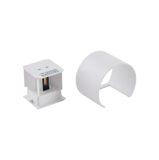 Lindby LED buitenwandlamp Nivar, rond, wit, metaal, IP54