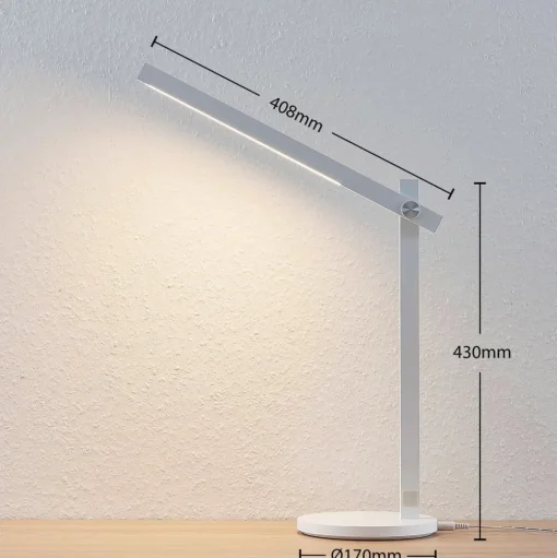 Lindby LED bureaulamp Loretta, hoogte 43 cm, wit, CCT