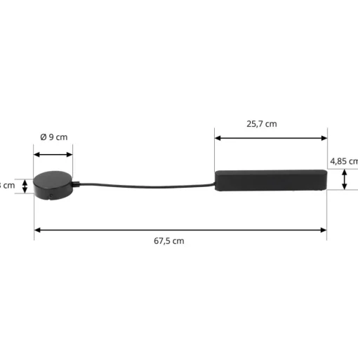 Lindby LED driver Lumaro, zwart, lengte 67,5 cm, 100W