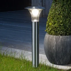 Lindby LED grondspies lamp Jolin, 66 cm, roestvrij staal
