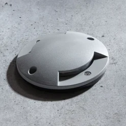 Lindby LED grondspot inbouwlamp Nandita, Ø 10 cm, zilver, IP65
