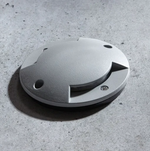 Lindby LED grondspot inbouwlamp Nandita, Ø 10 cm, zilver, IP65