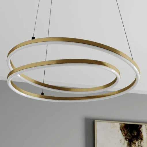 Lindby LED hanglamp Davian, messingkleurig, 49 cm, dimbaar