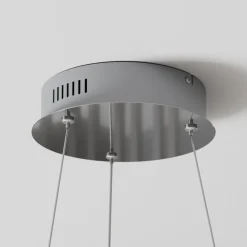 Lindby LED hanglamp Davian, nikkelkleurig, Ø 49 cm, dimbaar