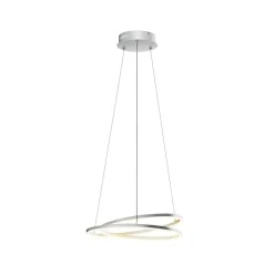 Lindby LED hanglamp Davian, nikkelkleurig, Ø 49 cm, dimbaar