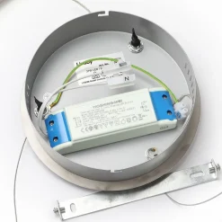 Lindby LED hanglamp Davian, nikkelkleurig, Ø 49 cm, dimbaar