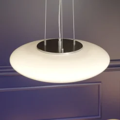 Lindby LED hanglamp Gunda, wit, glas, Ø 47cm