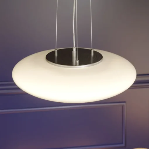 Lindby LED hanglamp Gunda, wit, glas, Ø 47cm