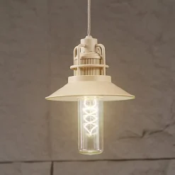 Lindby LED hanglamp Raul, beige, aluminium, Ø 15cm
