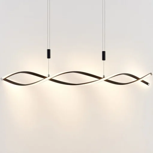 Lindby LED hanglamp Welina, zwart, ijzer, verstelbaar