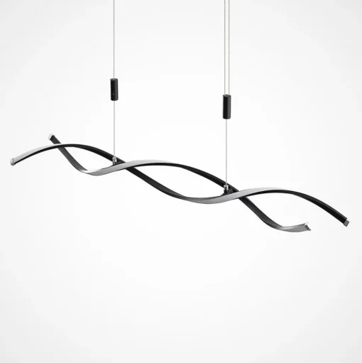 Lindby LED hanglamp Welina, zwart, ijzer, verstelbaar