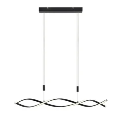 Lindby LED hanglamp Welina, zwart, ijzer, verstelbaar