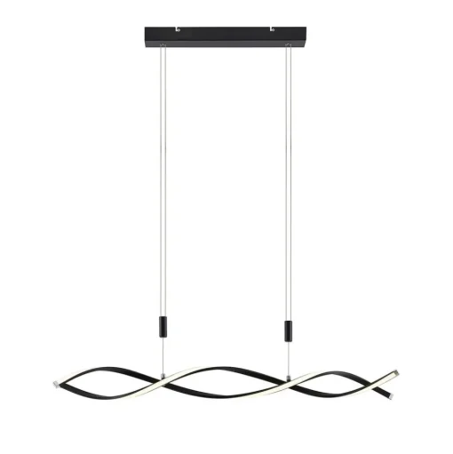 Lindby LED hanglamp Welina, zwart, ijzer, verstelbaar