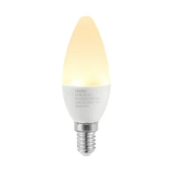 Lindby LED kaarslamp, E14, C35, 4,5 W, opaal, 3.000 K