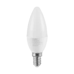 Lindby LED kaarslamp, E14, C35, 4,5 W, opaal, 3.000 K
