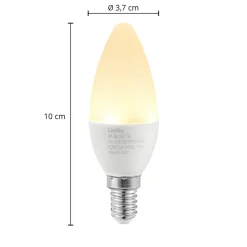 Lindby LED kaarslamp, E14, C35, 4,5 W, opaal, 3.000 K