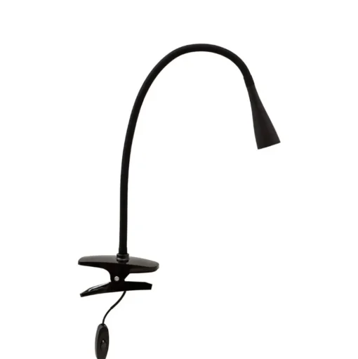 Lindby LED klemlamp Baris, hoogte 44 cm, zwart, 3000K