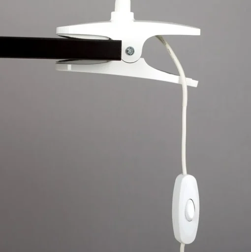 Lindby LED klemlamp Baris, wit, hoogte 44 cm, 3000K