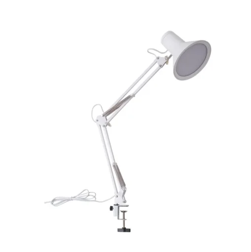 Lindby LED klemlamp Undra, wit, metaal, verstelbaar