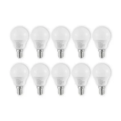 Lindby LED lamp E14 G45 4,5W 3.000K opaal set van 10